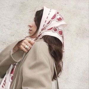 ACNE STUDIOS Floral-print Silk Scarf, Pink.